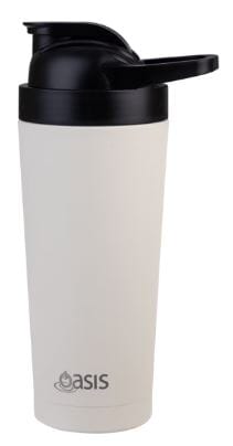 Oasis Stainless Steel Double Wall Insulated Protein Shaker 700ml - Alabaster Drink Bottles The Cooks Kitchen 