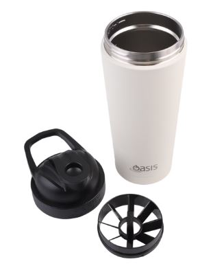 Oasis Stainless Steel Double Wall Insulated Protein Shaker 700ml - Alabaster