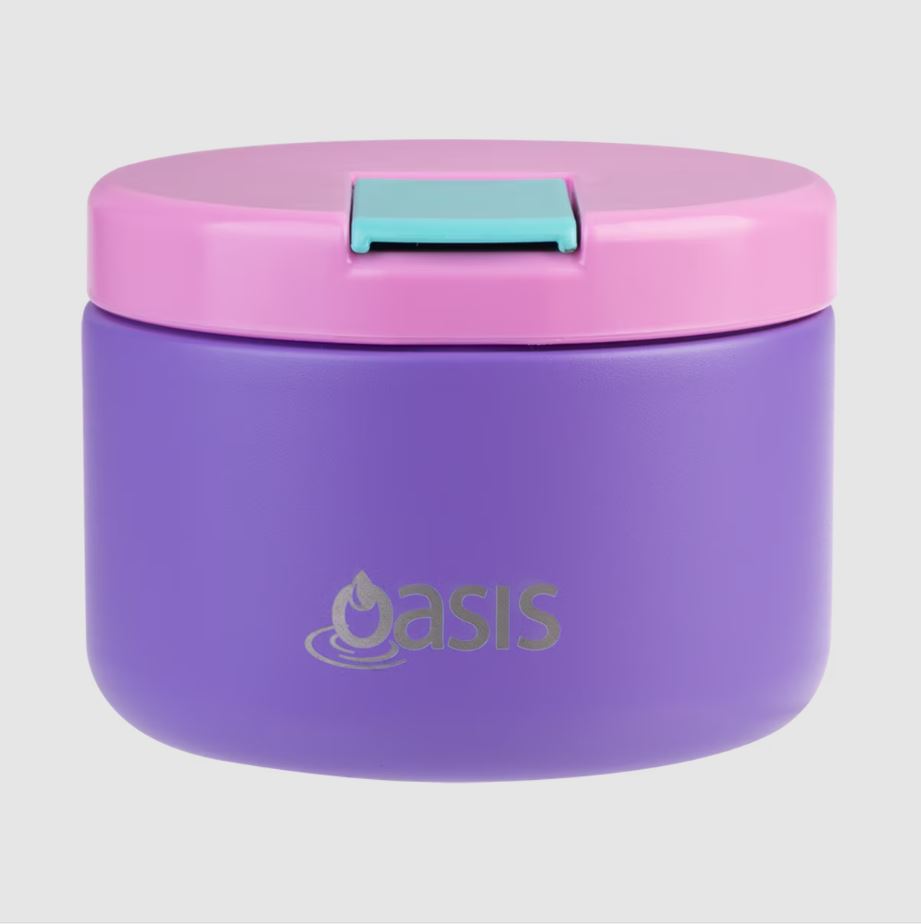 Oasis S/s Double Wall Insulated Food Flask W/ Quick Release Lid 300ml - Mermaid Purple