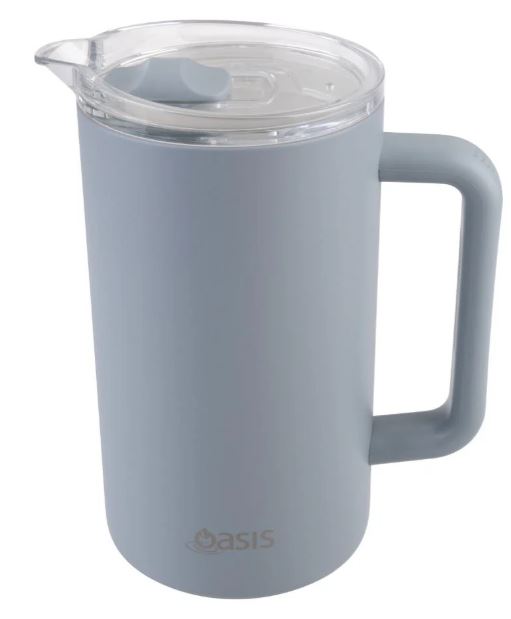 Oasis Ceramic Lined Stainless Steel Triple Wall Insulated Water Pitcher 1.5l - Hazy Blue