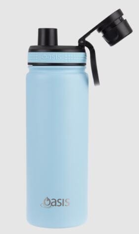 Oasis S/s Double Wall Insulated 'challenger' Bottle W/ Screw Cap 550ml - Island Blue Drink Bottles The Cooks Kitchen 