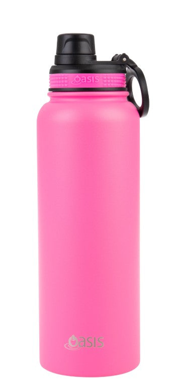 Oasis Stainless Steel Insulated Challenger Sports Bottle With Cap 1.1l Neon Pink