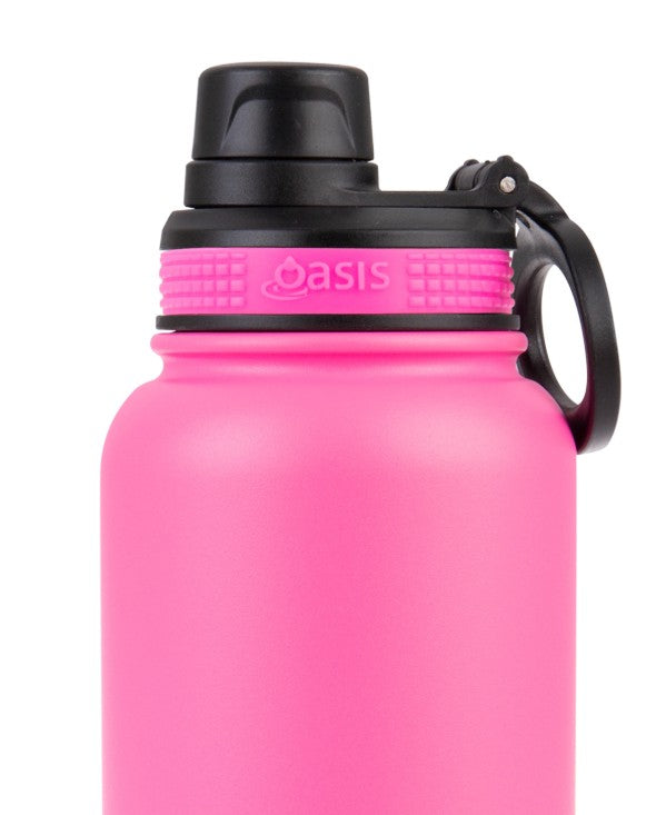 Oasis Stainless Steel Insulated Challenger Sports Bottle With Cap 1.1l Neon Pink