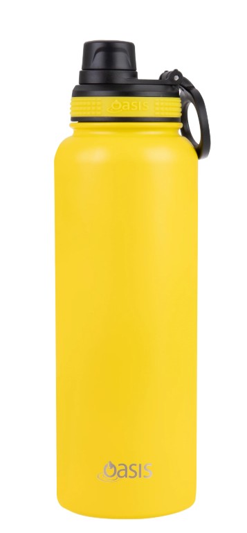 Oasis Stainless Steel Insulated Challenger Sports Bottle With Cap 1.1l Neon Yellow