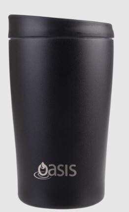 Oasis S/s Double Wall Insulated Travel Cup 380ml - Black Travel Mugs The Cooks Kitchen 