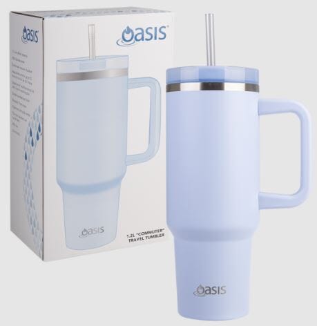 Oasis Commuter Travel Tumbler 1.2l - Stainless Steel Double Wall Insulated - Periwinkle Insulated Bottles The Cooks Kitchen 