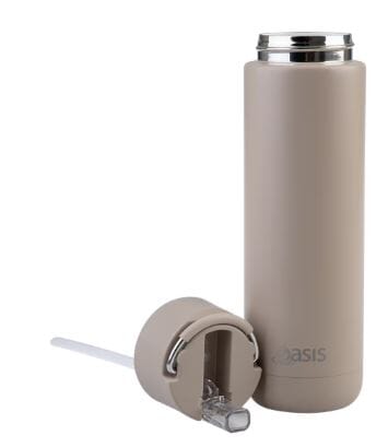 Oasis Ceramic Lined Stainless Steel Triple Wall Insulated "moda" Drink Bottle 700ml - Latte Drink Bottles The Cooks Kitchen 