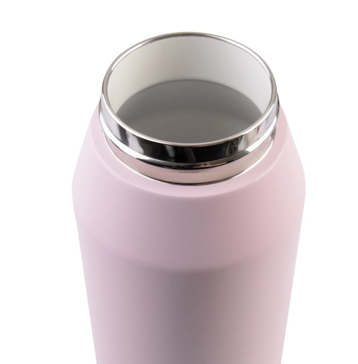 Oasis Ceramic Stainless Steel Capri Drink Bottle W/ Lid 1l Pink Lemonade
