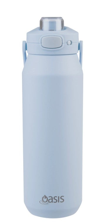 Oasis Ceramic Stainless Steel Insulated Capri Drink Bottle With Lid 1l Periwinkle