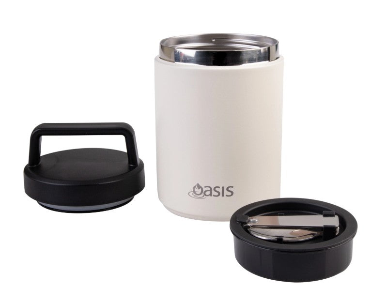 Oasis Insulated Food Flask With Spoon And Handle 480ml - Alabaster