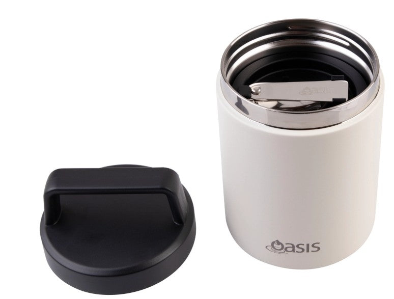 Oasis Insulated Food Flask With Spoon And Handle 480ml - Alabaster