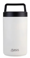 Oasis Stainless Steel Double Wall Flask With Handle & Spoon 700ml - Alabaster
