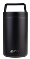 Oasis Stainless Steel Double Wall Flask With Handle & Spoon 700ml - Black