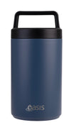 Oasis Stainless Steel Double Wall Flask With Handle & Spoon 700ml - Indigo