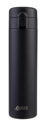 Oasis Stainles Steel Double Wall Insulated Flip Top Flask 480ml - Black