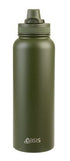 Oasis Stainless Steel Double Wall Insulated 'challenger' Sports Bottle With Quick Relase Cap 1.1l - Forest Green Drink Bottles The Cooks Kitchen 