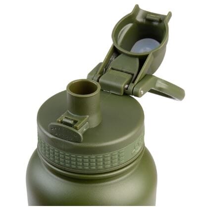 Oasis Stainless Steel Double Wall Insulated 'challenger' Sports Bottle With Quick Relase Cap 1.1l - Forest Green Drink Bottles The Cooks Kitchen 