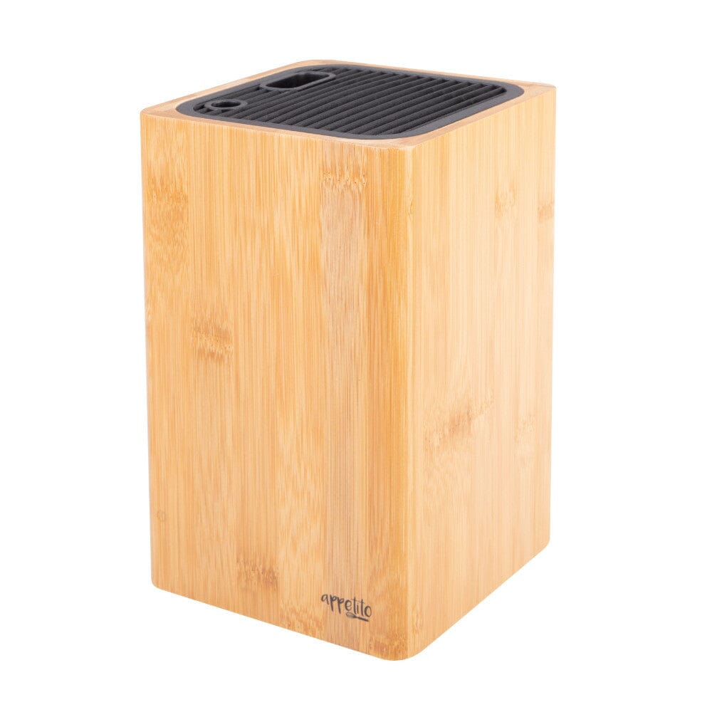 Appetito Square Universal Knife Block - Bamboo Knife Storage The Cooks Kitchen Mandurah 