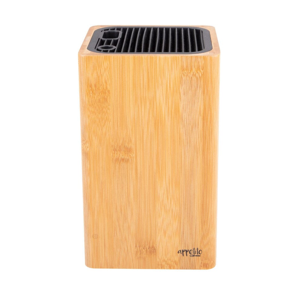 Appetito Square Universal Knife Block - Bamboo Knife Storage The Cooks Kitchen Mandurah 