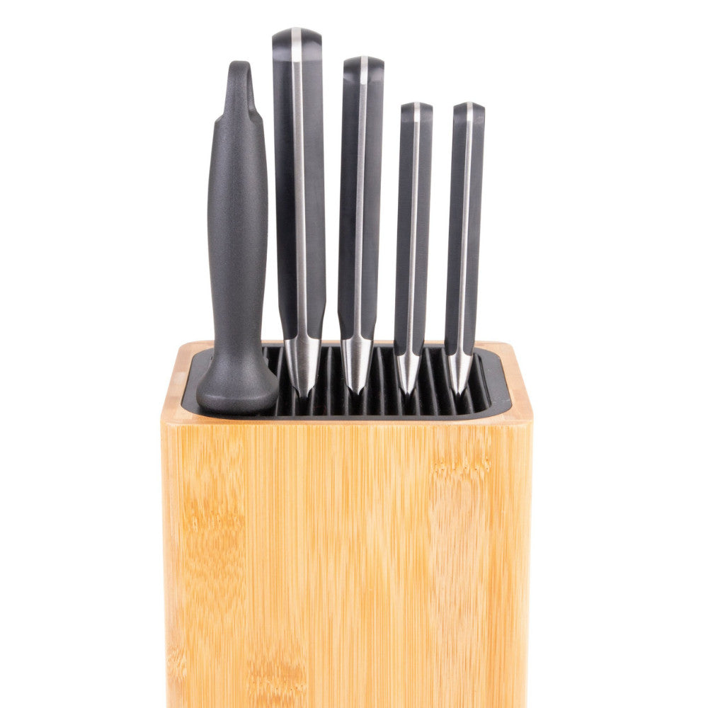 Appetito Square Universal Knife Block - Bamboo