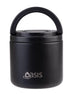 Oasis Double Wall Food Flask With Quick Release Lid & Spork 550ml - Black