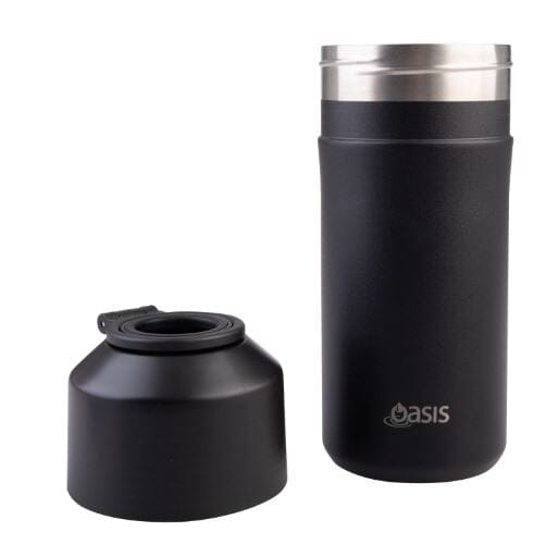 Oasis Stainless Steel Double Wall Insulated Adjustable Wine Cooler - Black Ice Buckets & Coolers The Cooks Kitchen 