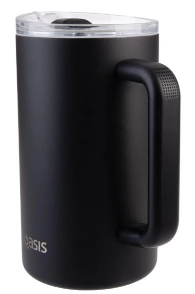 Oasis Ceramic Lined Stainless Steel Triple Wall Insulated Water Pitcher 1.5l - Black
