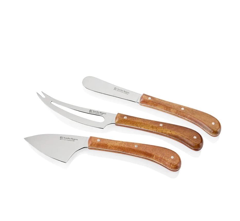 Stanley Rogers Pistol Grip Acacia 3 Piece Cheese Knife Set Servingware The Cooks Kitchen Mandurah 