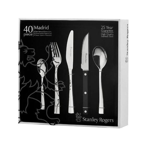 Stanley Rogers Madrid 40pc Cutlery Set With Steak Knives Cutlery Sets The Cooks Kitchen Mandurah 