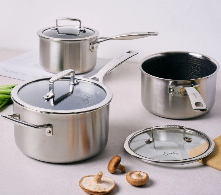 Pyrolux Pyrohex 3 Piece Saucepan Set 16/18/20cm