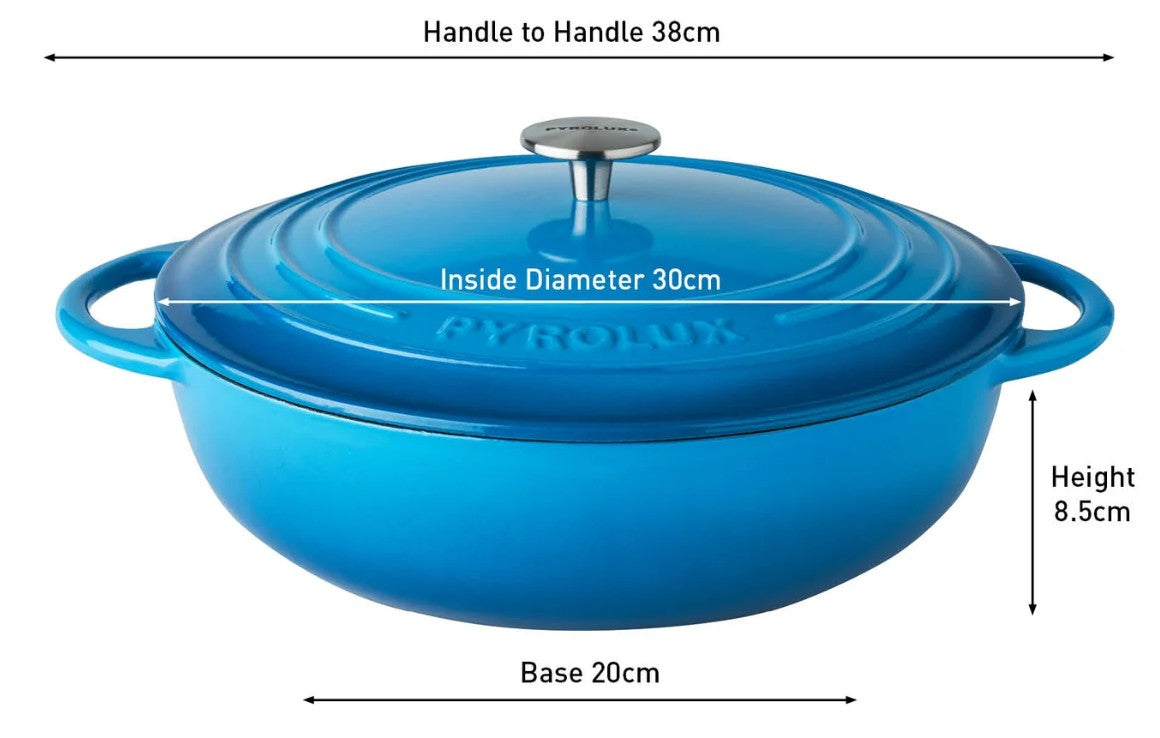 Pyrolux Pyrochef Round Chef Pan 30cm/5l Ocean Blue