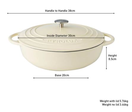 Pyrochef Round Chef Fan 30cm/5l - Meringue
