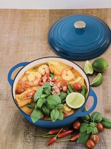 Pyrolux Pyrochef Round French Oven 26cm - Ocean Blue Enameled Cast Iron The Cooks Kitchen 