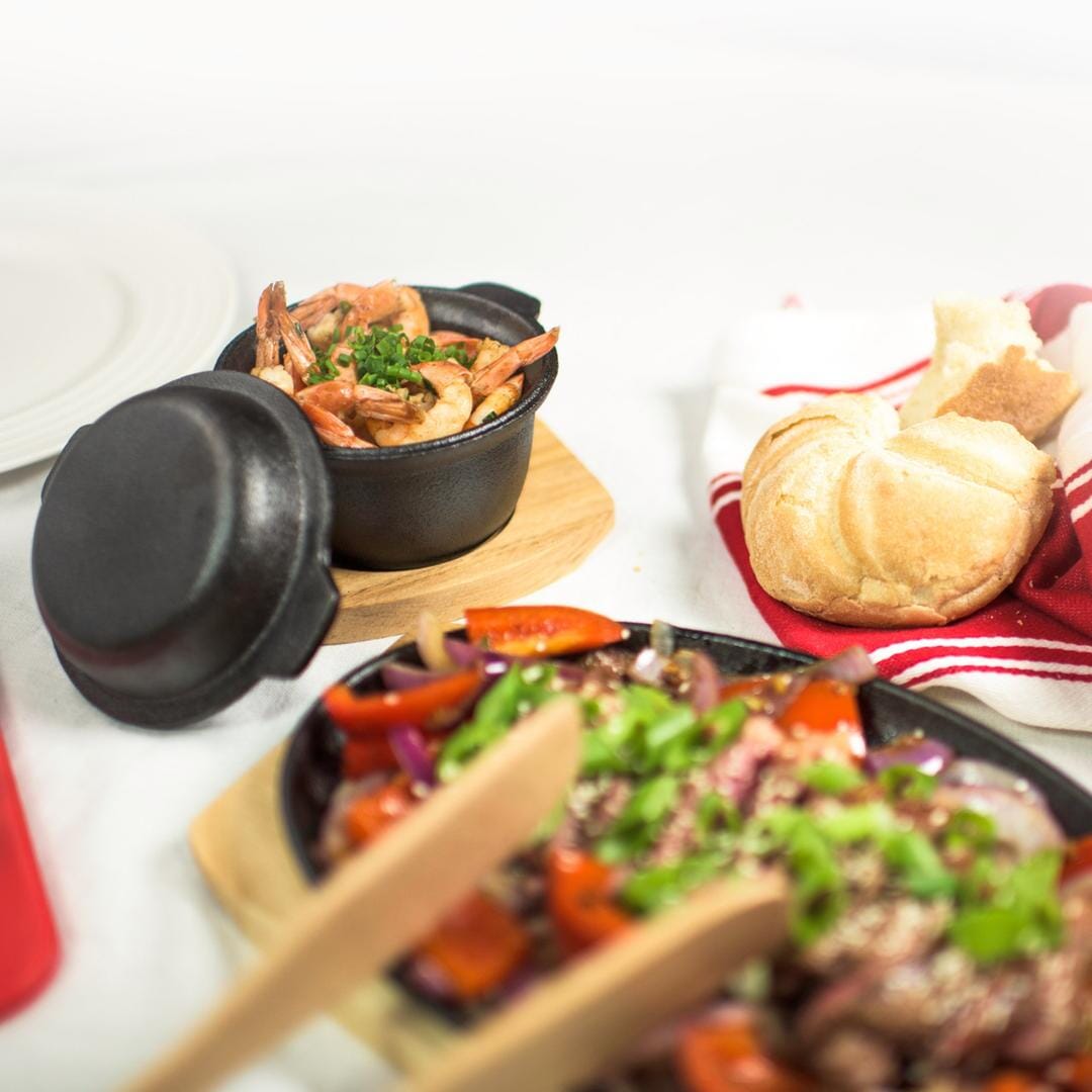 Pyrocast - 11.8cm Garlic Prawn Pot /w Tray Griddles - Sizzlers & Poachers The Cooks Kitchen 