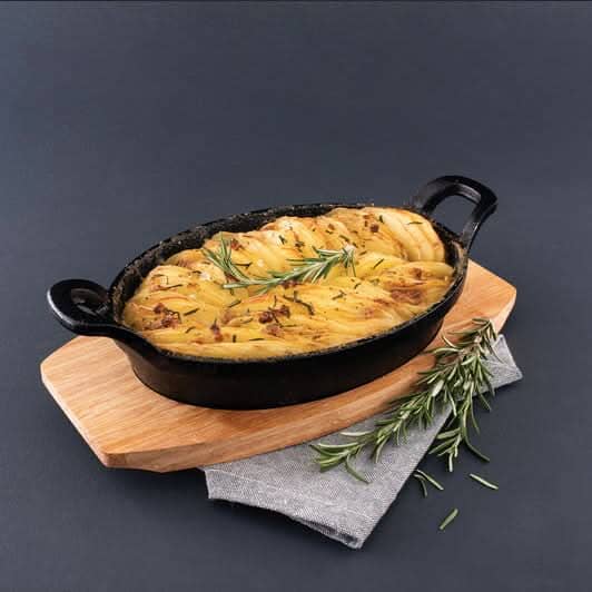 Pyrolux Pyrocast Oval Gratin 21.7x15cm With Tray Cast Iron The Cooks Kitchen 