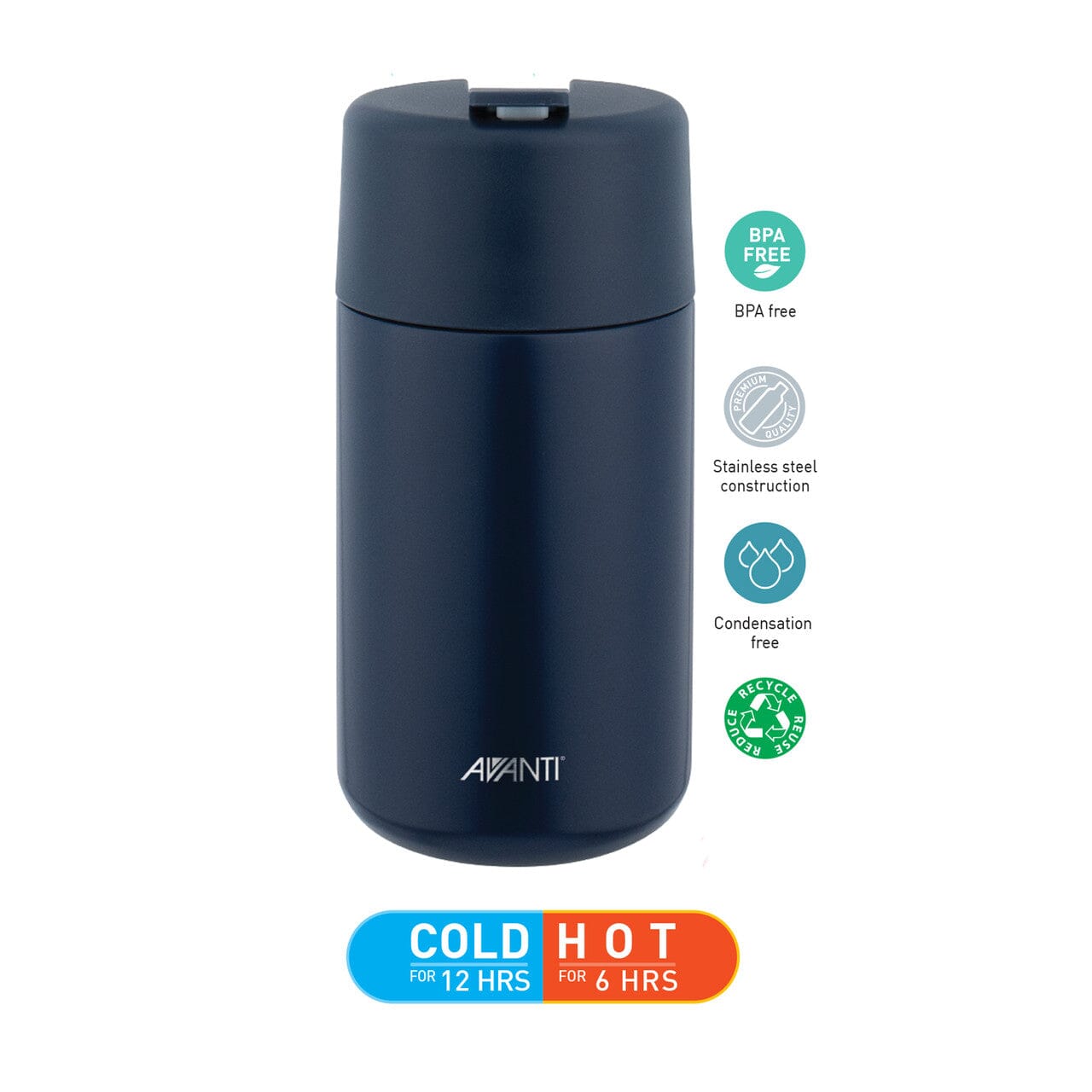 Avanti Brew Travel Cup 400ml - Navy Keep Cups The Cooks Kitchen 