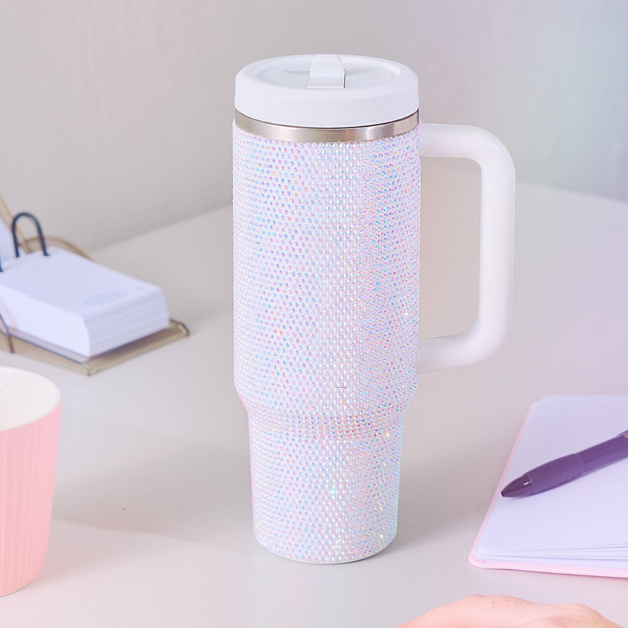 Avanti Hydroquench Insulated Tumbler With Two Lids, 1l - Luxe White Drink Bottles The Cooks Kitchen 