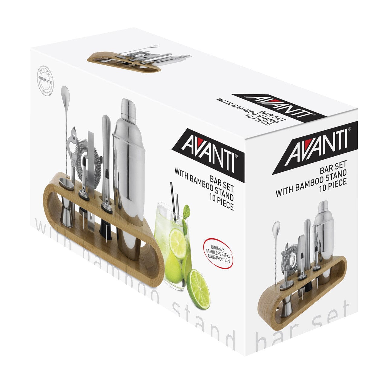 Avanti Bar Set With Bamboo Stand 10pc Bar Tools The Cooks Kitchen 