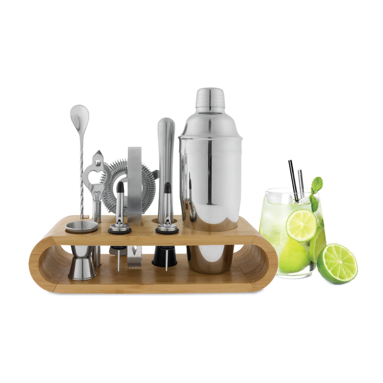 Avanti Bar Set With Bamboo Stand 10pc Bar Tools The Cooks Kitchen 