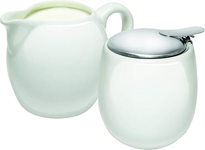 Camelia Milk & Sugar Set White Mugs - Cups & Saucers The Cooks Kitchen 
