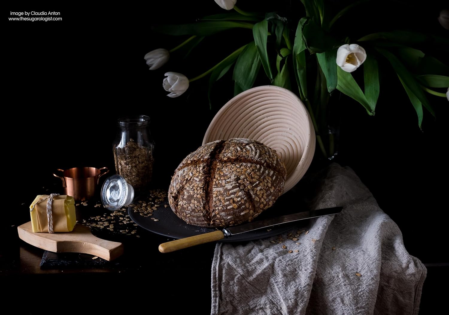 Bakemaster Proving Basket - Round With Liner 22cm