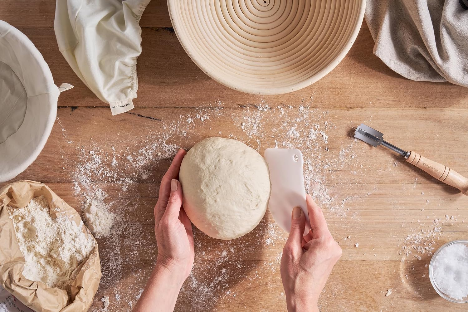 Bakemaster Proving Basket - Round With Liner 22cm