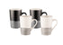 Bundanoon Monochrome Hem Set Of 4 Tube Mugs - 350ml Mugs - Cups & Saucers The Cooks Kitchen 