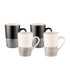Bundanoon Monochrome Hem Set Of 4 Tube Mugs - 350ml Mugs - Cups & Saucers The Cooks Kitchen 