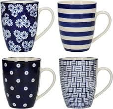Bundanoon Mega Mug 500ml Set Of 4 - Water Colour Blue Mugs - Cups & Saucers The Cooks Kitchen 