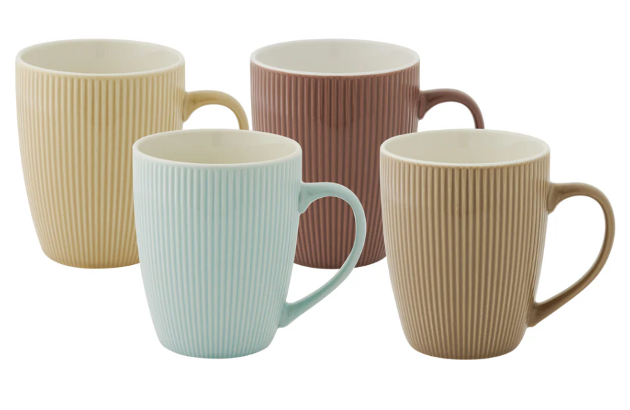 Bundanoon Coupe Mug 355ml Set Of 4 - Matte Ribbed