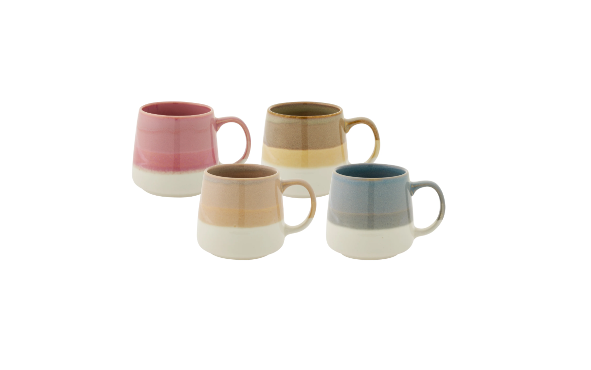 Bundanoon Tapered Mug 400ml Set Of 4 Reactive Band