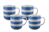 Bundanoon Classic Mug 400ml Set Of 4 - Nautical Stripes Royal Blue