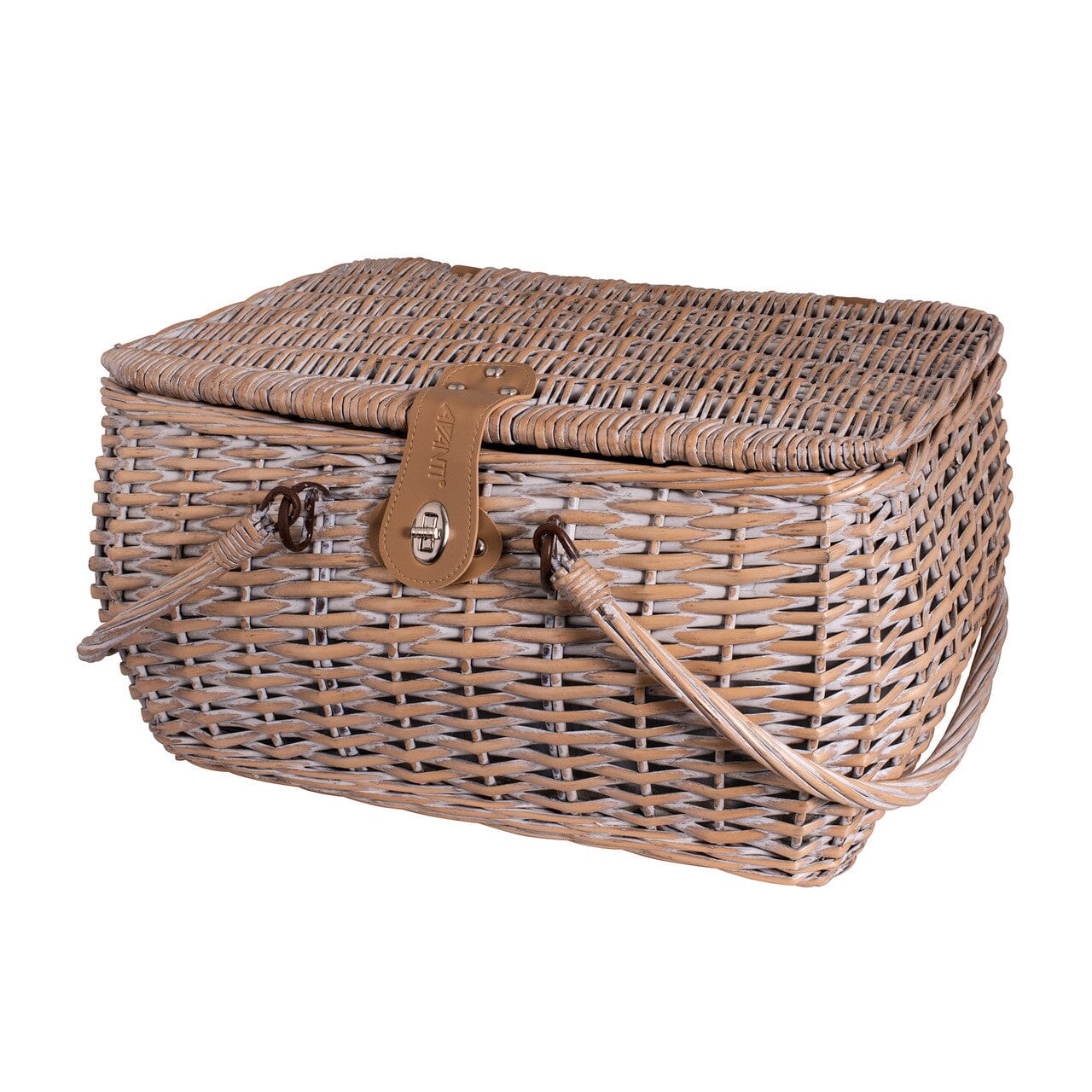 Avanti 4 Person Double Handle Picnic Basket - Hampton Striped Lining Bags & Baskets The Cooks Kitchen 