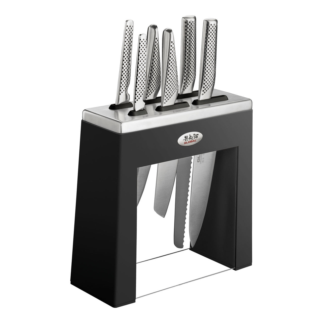 Global 7-piece Kabuto Knife Block Set - Black